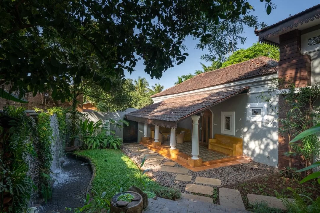 villa with fountain in goa